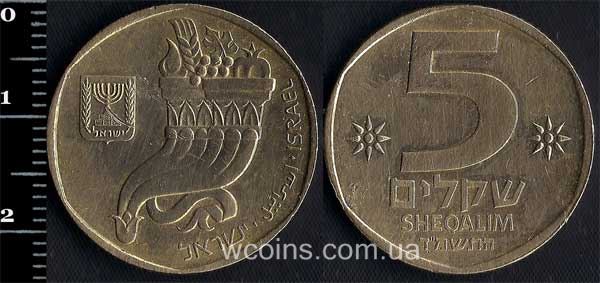 Монета Ізраїль 5 шекелей