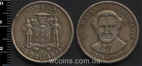 Монета Ямайка 1 долар 1991