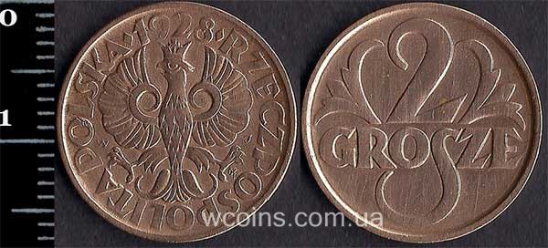 Монета Польща 2 гроша 1928