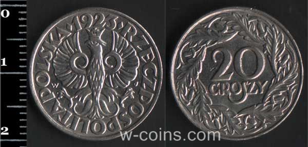 Монета Польща 20 грошей 1923
