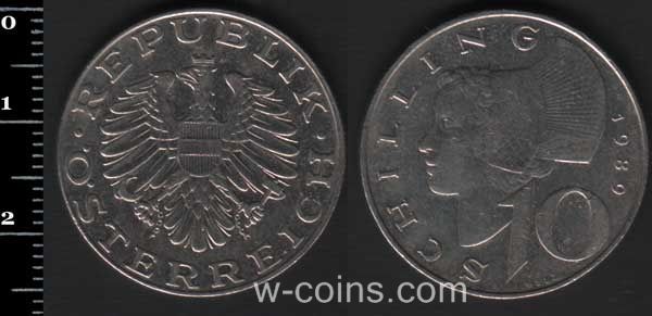 Монета Австрія 10 шилінгів 1980