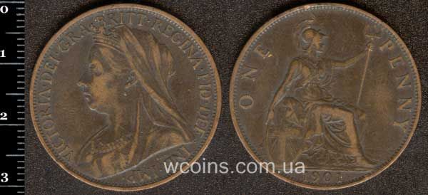Монета Великобританія 1 пенні 1901