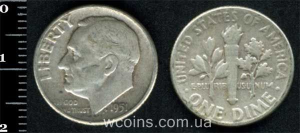 Coin USA 10 cents 1951