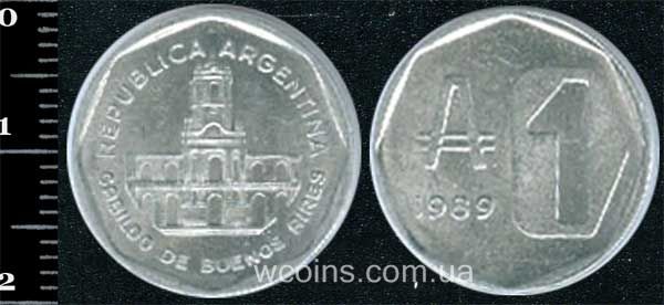 Coin Argentina 1 austral 1989