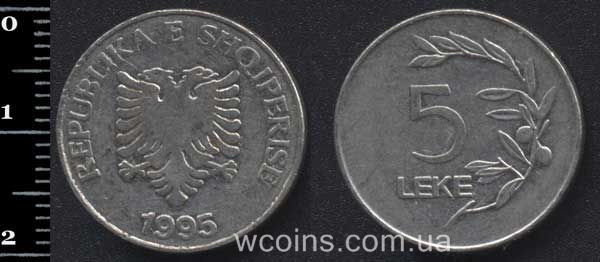 Coin Albania 5 lek 1995