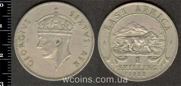 Coin British East Africa 1 shilling 1952