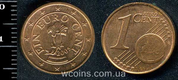Монета Австрія 1 євро цент 2005