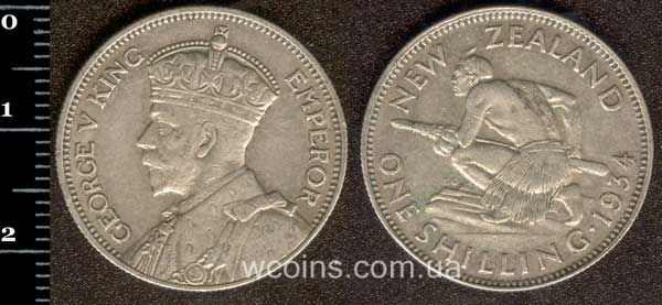 Coin New Zealand 1 shilling 1934