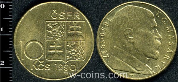 Coin Czechoslovakia 10 krone 1990