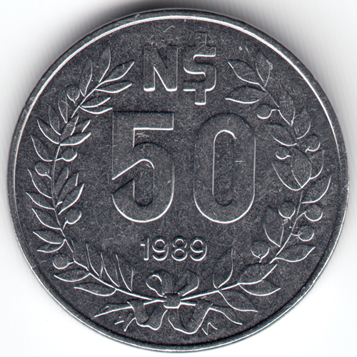 Монета Уругвай 50 нових песо