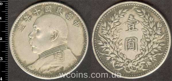 Монета Китай 1 долар (юань) 1921