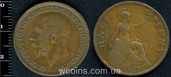Монета Великобританія 1/2 пенні 1927