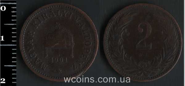 Coin Hungary 2 filler 1901