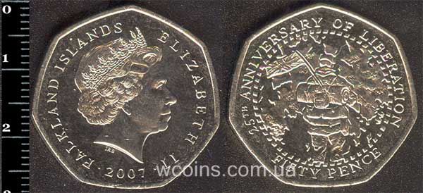 Coin Falkland Islands 50 pence 2007
