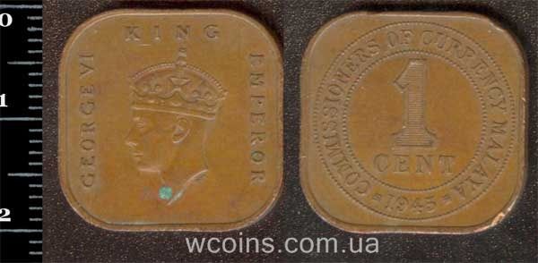Монета Малайзія 1 цент 1941
