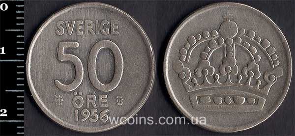 Монета Швеція 50 ере 1956