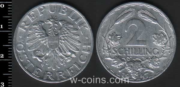 Монета Австрія 2 шилінга 1947