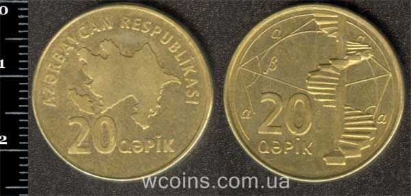 Монета Азербайджан 20 капіків 2006