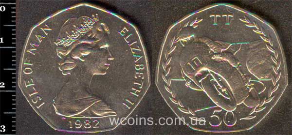 Монета Мен 50 пенсів 1982