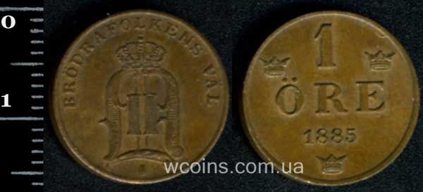 Монета Швеція 1 ере 1885