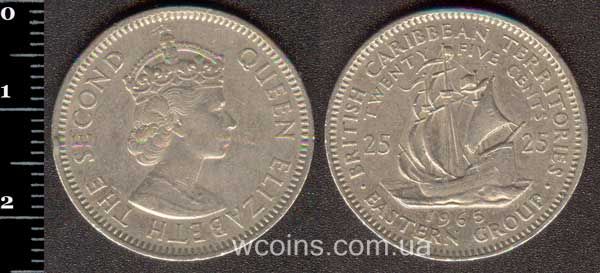 Монета Східнокарибські держави 25 центів 1965
