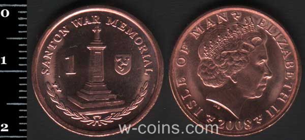 Монета Мен 1 пенні 2008