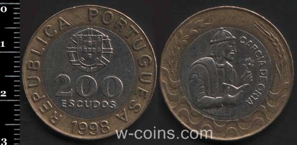 Монета Портуґалія 200 ескудо 1998