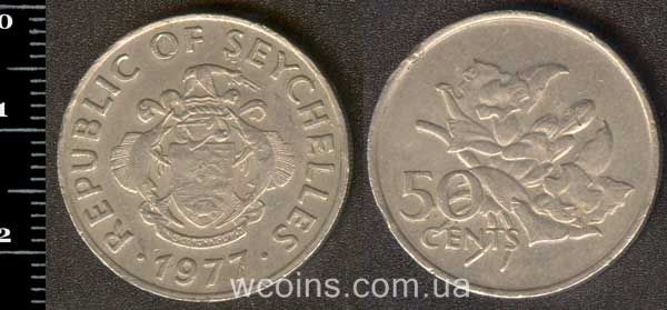 Монета Сейшельські Острови 50 центів 1977
