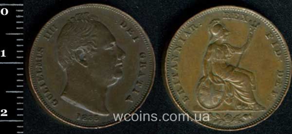 Монета Великобританія фартинг 1835