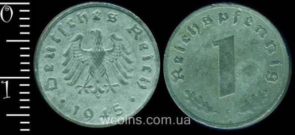 Монета Німеччина 1 пфеніг 1945