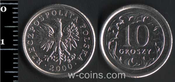 Монета Польща 10 грошей 2000