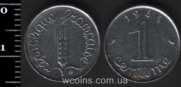 Монета Франція 1 сантим 1964