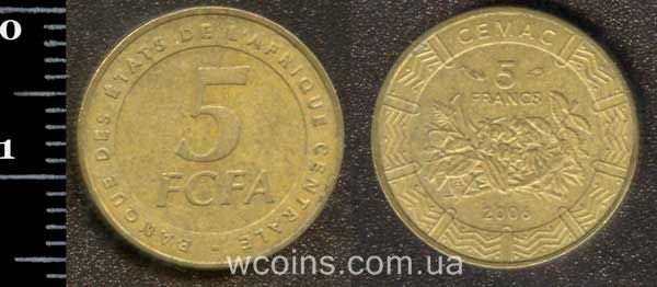 Coin Central African Republic 5 francs 2006