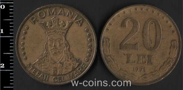 Монета Румунія 20 лей 1991