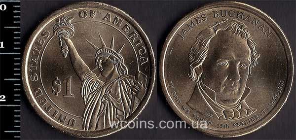 Coin USA 1 dollar 2010 James Buchanan