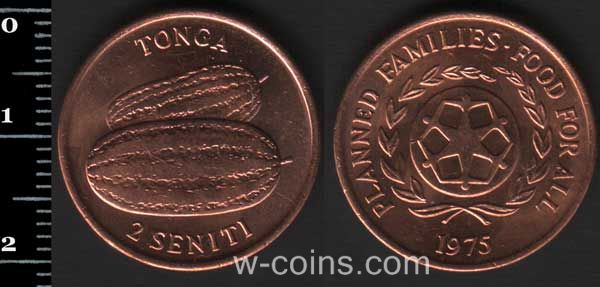 Монета Тонга 2 сеніті 1975