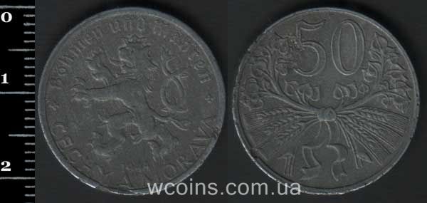 Монета Чехословаччина 50 геллерів 1944