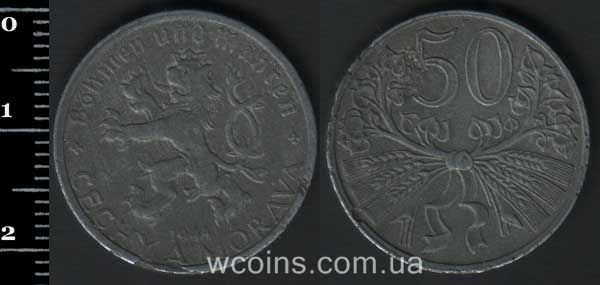 Монета Чехословаччина 50 геллерів 1944