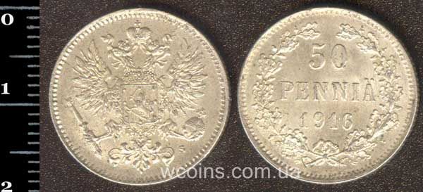Монета Фінляндія 50 пенсів 1916