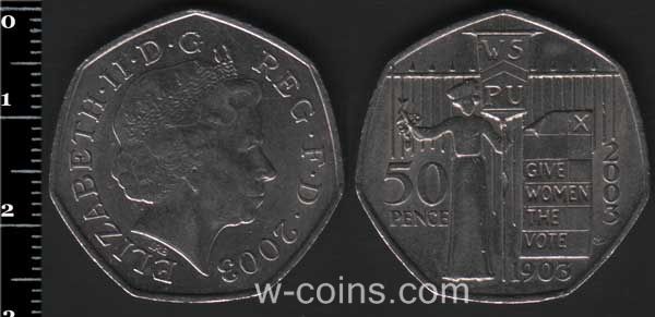 Монета Великобританія 50 пенсів 2003