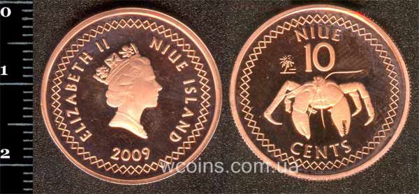Монета Ніуе 10 центів 2009