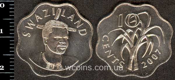 Монета Свазіленд 10 центів 2007
