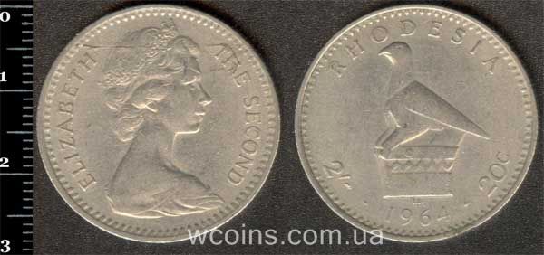 Монета Зімбабве 2 шилінга 1964