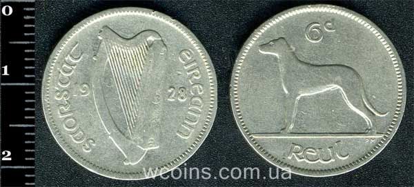 Монета Ірландія 6 пенсів 1928