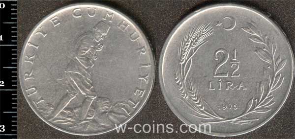Монета Турція 2,5 ліри 1975