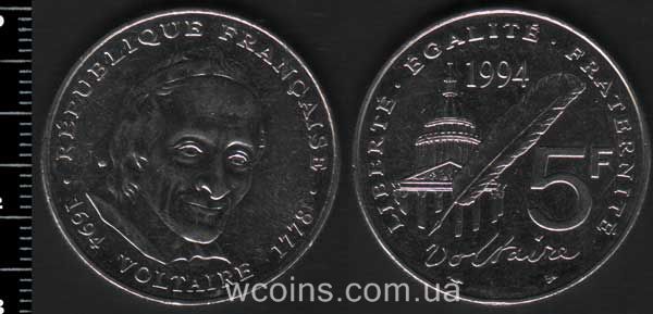 Монета Франція 5 франків 1994