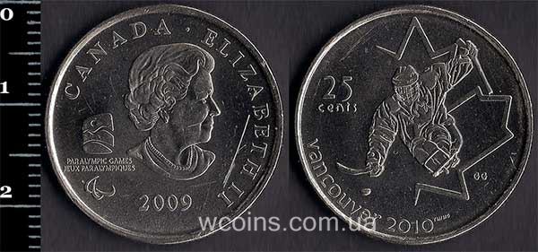 Монета Канада 25 центів 2009