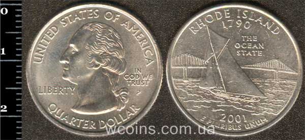 Coin USA 25 cents 2001 Rhode Island