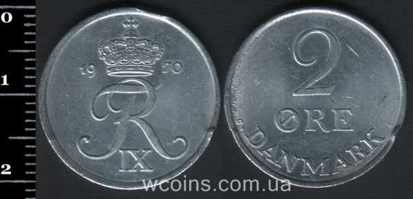 Монета Данія 2 ере 1970