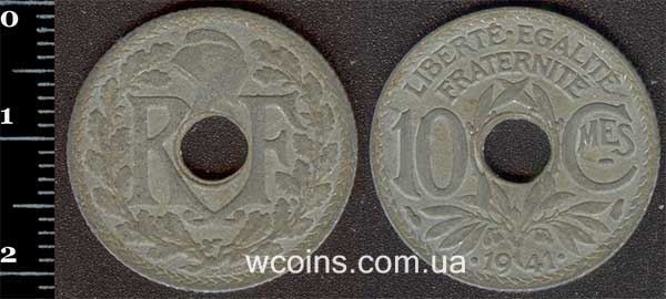 Монета Франція 10 сантимів 1941